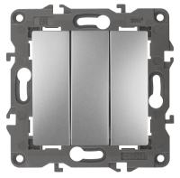 ЭРА 14-1107-03 Elegance Алюминий Выключатель 3-кл
