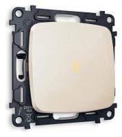 Комплект механизма 1-клавишного проходного выключателя с подсветкой 3200K OMEGA MO302030 Бежевый глянец QUANT