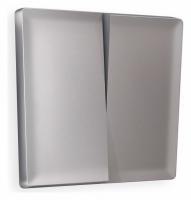 Лицевая панель ALFA (Сталь матовый) для 2-клавишных выключателей QUANT AP5030