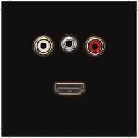 JUNG 2x Cinch Audio (RCA) / Stereo разъем (TRS 3.5 mm) / HDMI, чёрный