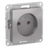 SE AtlasDesign Алюминий Розетка б/з, 16А, механизм