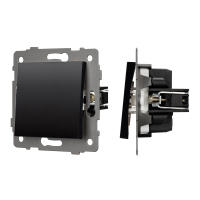 Arlight Механизм выключателя одноклавишный перекрёстный SWT-MKX1-PL-BK-V (250V, 10A) (-)