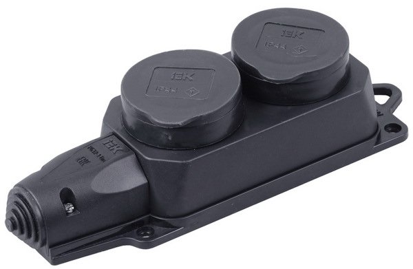 IEK OMEGA РБ32-1-0м Розетка (колодка) двухместная с защитными крышками IP44