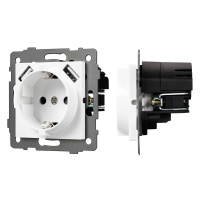 Arlight Механизм розетки с USB зарядкой SCT-MUAA-PL-WH-V (250V, 16A) (-)