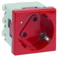 Simon Connect Красная Розетка 2к+з Schuko с блокировкой, быстрый монтаж