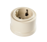 BIRONI Лизетта Пластик Слоновая кость Розетка с/з