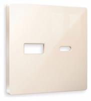 Лицевая панель ALFA (Бежевый глянец) для розетки 2USB тип A+C QUANT AP3110