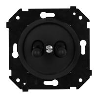 BIRONI Шедель Бриз Черный матовый Выключатель 2-кл (тумблерный, скрытый монтаж)