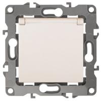 ЭРА 12-2103-02 Розетка 2P+E Schuko со шторками с крышкой, 16A-250В, IP20, 12, Слоновая кость