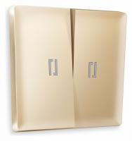 Лицевая панель ALFA (Шампань) для 2-клавишных выключателей с подсветкой QUANT AP6040