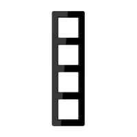 JUNG A Flow Черный Рамка 4-ая для вертикальной и горизонтальной установки