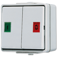 JUNG Сдвоенная кнопка без фиксации с символами (пуск-стоп)