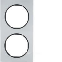 Berker R.3 Алюминий/черный Рамка 2-местная