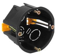 ЭРА KUP-68-45-black Коробка установочная КУП 68х45мм для полых стен саморез. пласт. лапк. черная IP30