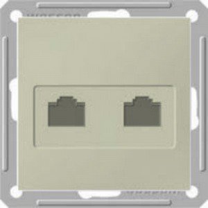 Systeme Electric Wessen 59 Шампань Розетка 2-ая ТЛФ + компьютерная 5е (RJ11+RJ45)