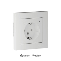 Systeme Electric AtlasDesign Smart Белый Розетка с заземл., со шт., Zigbee, L+N, 16А, мех.