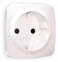 Лицевая панель OMEGA (Жемчуг) для электрической розетки с заземлением со шторками QUANT OP2070