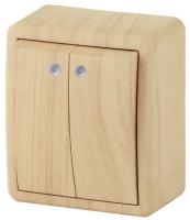 ЭРА 11-1205-11 Эксперт Сосна Выключатель 2-кл с подсветкой ОУ