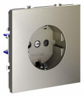 Розетка встраиваемая VOLTUM S70 с заземлением и защитными шторками, 16А, (шелк)
