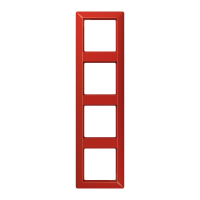 JUNG Рамка 4-кратная для вертикальной и горизонтальной установки термопласт, красная