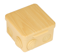 EKF PROxima Коробка распаячная КМР-030-031 с крышкой (80х80х50) 7 мембранных вводов светлое дерево IP54