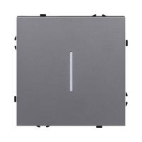 Выключатель кнопочный 1-клавишный 10А/250В с LED подсветкой, серый Kollinger Eclipse EC-012GY