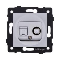 Розетка двойная спутниковая SAT + RJ45 Cat.6, серый Kollinger REA-022GY для Aspekt, Eleganz, Reflex