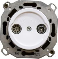 BIRONI Шедель Пластик Белый Розетка R/TV-SAT проходная (скрытый монтаж)