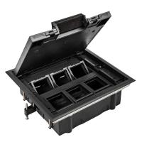 Лючок в пол на 12 модулей (6 мод. 45х45 мм.), крышка ABS+гальванизированная стальная вставка