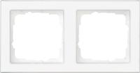 Gira E2 Белый матовый Рамка 2-ая, с полем для надписи