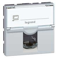 Legrand Mosaic Алюминий Розетка RJ 45 кат 5е UTP 2 мод LCS²