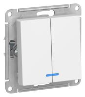 Systeme Electric AtlasDesign Лотос Выключатель 2-клавишный с подсветкой, сх.5а, 10АХ, механизм