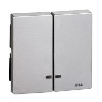 SE Merten SM Алюминий Клавиша 2-ая с подсветкой IP44