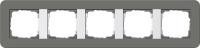 Gira E3 Темно-серый/белый глянцевый Рамка 5-ая
