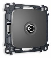 Комплект механизма TV розетки проходной OMEGA MO663030 Антрацит серый 5-1000 MHz 4dB QUANT