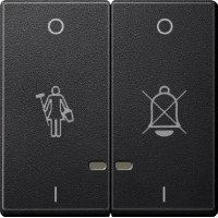 SE Merten SM Антрацит Две Клавиши "перечеркнутый звонок", "горничная" с окошком для свет. индикации