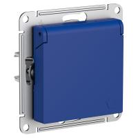 SE AtlasDesign Аквамарин Розетка с/з со шторками с крышкой, 16А, IP20, механизм