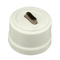 BIRONI Лизетта Пластик Слоновая кость Выключатель кнопочный 1-кл (клавишный), ручка Бронза