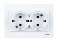 CHINT 2-местная розетка с заземляющим контактом 16А 250В рамочная