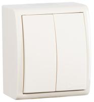 Simon 15 Aqua Бежевый Выключатель 2-клавишный с подсветкой наружный, IP54