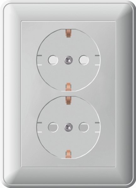 Systeme Electric Wessen 59 Черный бархат Розетка 2-ая с/з с защитными шторками (в сборе, с рамкой)