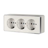 Розетка тройная с заземлением и шторками Gallant слоновая кость W5073103