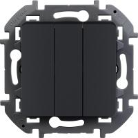 Legrand INSPIRIA Антрацит Выключатель трехклавишный 10 AX - 250 В