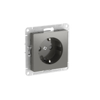 Systeme Electric AtlasDesign Сталь Розетка с заземлением со шторками, 16А, мех., быстрозажим. клем.