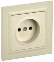 IEK BRITE Бежевый Розетка без з/к/ш 10А в сборе РСР10-1-0-БрКр