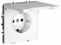 Розетка встраиваемая VOLTUM S70 с заземлением, защитными шторками и крышкой 16А, (белый матовый)