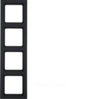 Berker Q.3 Антрацит с эффектом бархата Рамка 4-местная