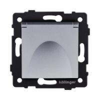 Розетка штепсельная SCHUKO 16A/250 В с крышкой, серый Kollinger REA-006GY для Aspekt, Eleganz, Reflex