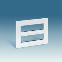 Simon 27 Белая Накладка с суппортами двухрядная на 8 широких или 16 узких модулей