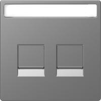 SE Merten D-Life Нержавеющая Сталь Накладка центральная для 2-х модульных разъемов